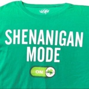 St. Patrick's Day T shirt Men's Size LARGE Irish
"SHENANIGAN MODE-ON" NWOT Green